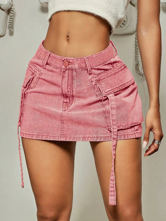 High Street Denim Mini Skirt